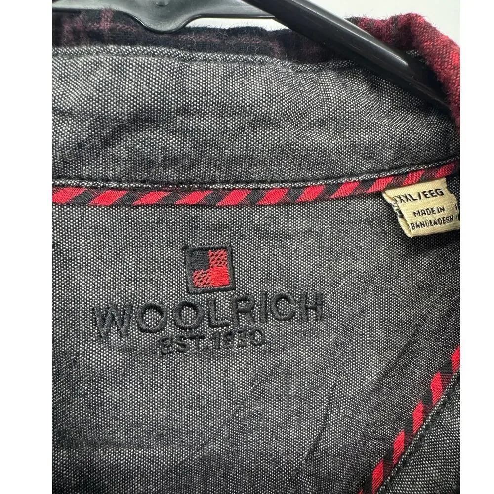 Woolrich‎ Women's Red & Black Plaid Flannel Button Up Shirt Buffalo Check XXL - Picture 4 of 5